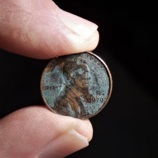 fingers holding a 1970 penny