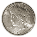 Front - peace silver dollar
