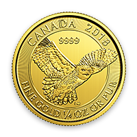 Front - Gold Snowy Owl Coin | Lear Capital's Exclusive Gold Coin